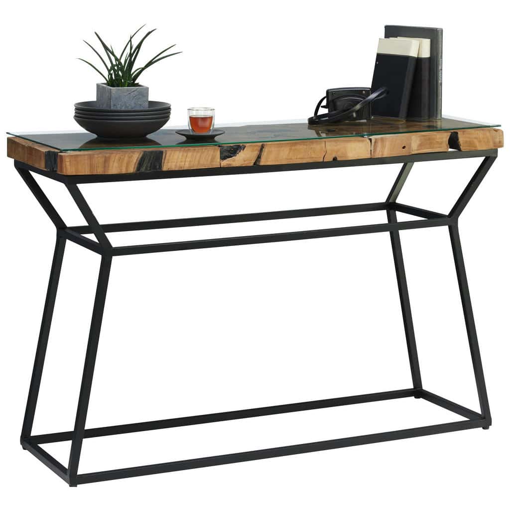 XXXLutz Konzolový Stolek Teakové Dřevo Čiré Černá Barvy Teak Landscape