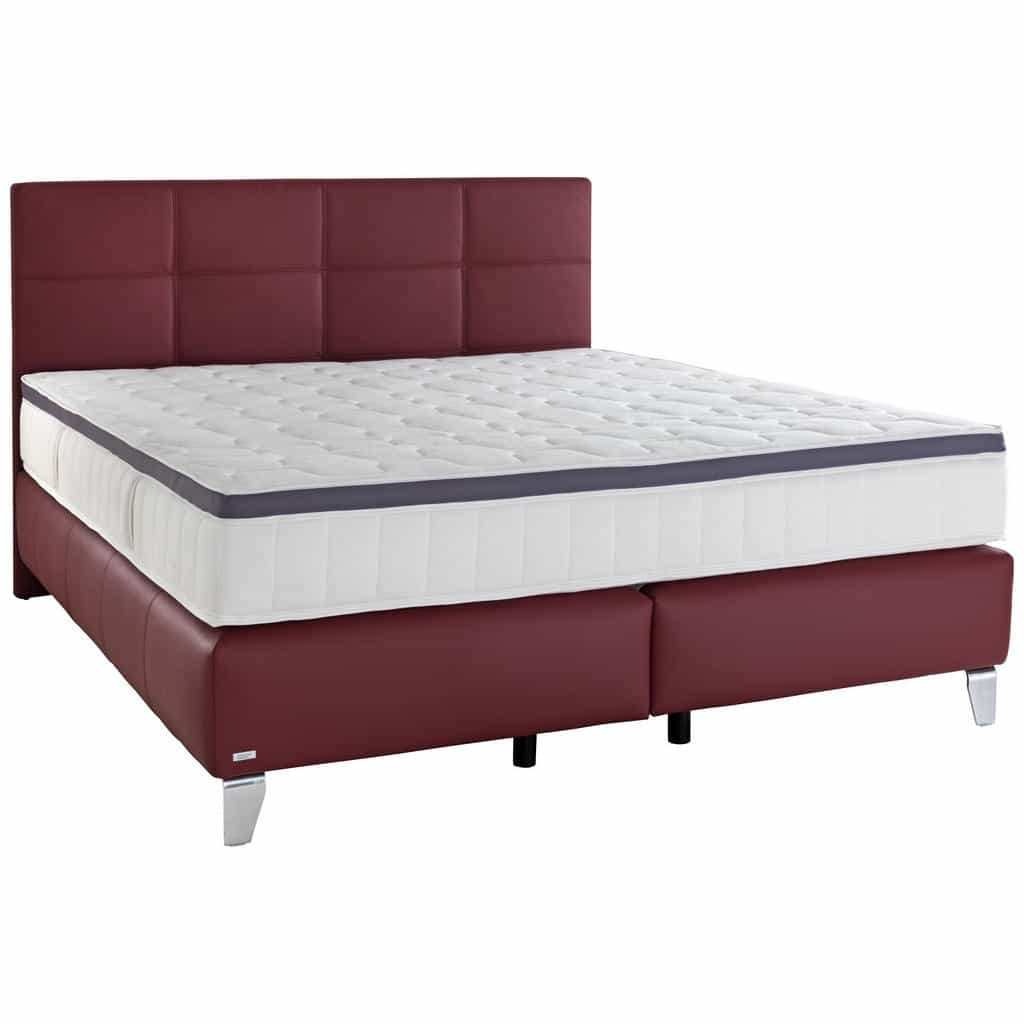 XXXLutz Postel Boxspring 180/200 Cm Kůže Bordeaux Novel