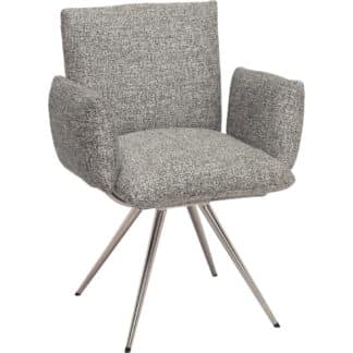 XXXLutz Židle S Područkami Šedá Barvy Nerez Oceli Venjakob