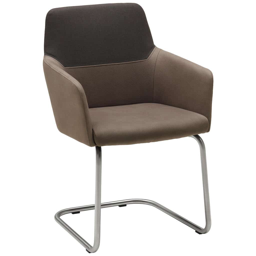 XXXLutz Židle S Područkami Antracitová Hnědá Barvy Nerez Oceli Venjakob