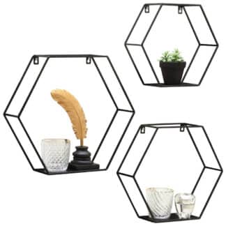 XXXLutz Sada Nástěnných Regálů Černá Landscape