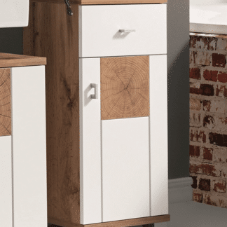 Asko Koupelnová boční skříňka Spalt, divoký dub wotan/bílá