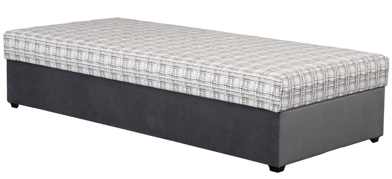 Asko Postel Ormea 88x202 cm, tmavě šedá/károvaná látka