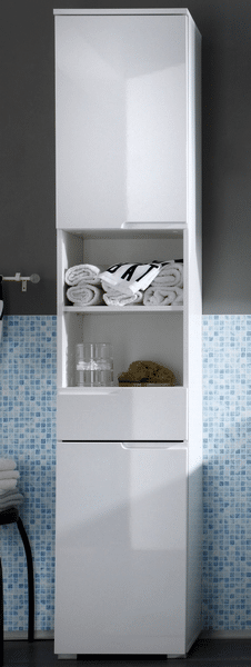 Asko Koupelnová vysoká skříňka Spice, lesklá bílá