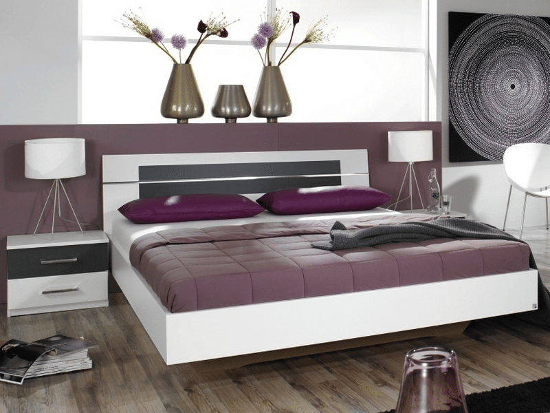 Asko Postel s nočními stolky Burano 160x200 cm, bílá/šedá