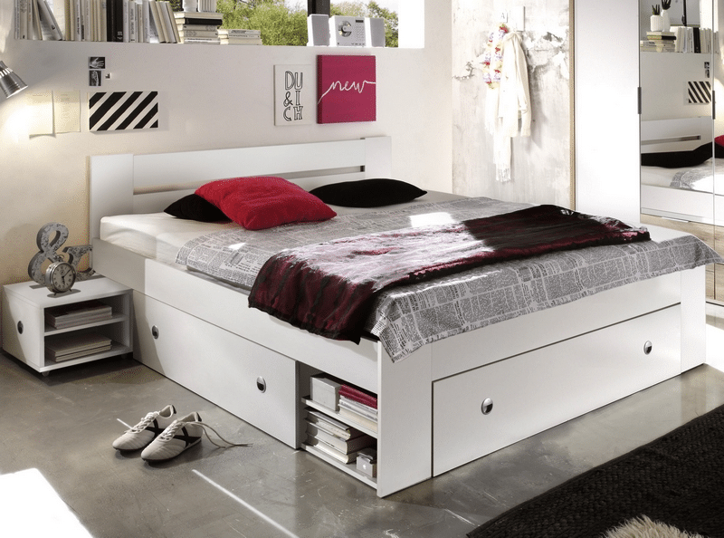 Asko Postel s nočními stolky Stefan 140x200 cm, celobílá