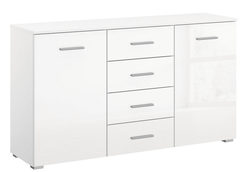 Asko Komoda Celle, bílý lesk, 140 cm