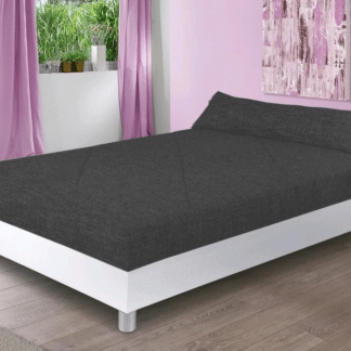 Asko Postel Edith 140x200 cm, bílá ekokůže/tmavě šedá látka