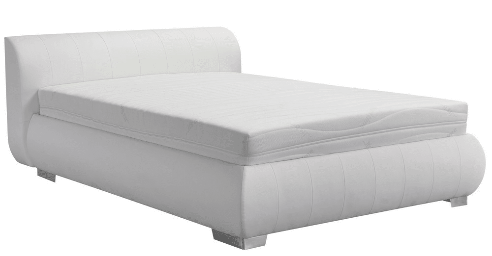 Asko Postel Bergamo 140x200 cm, bílá ekokůže