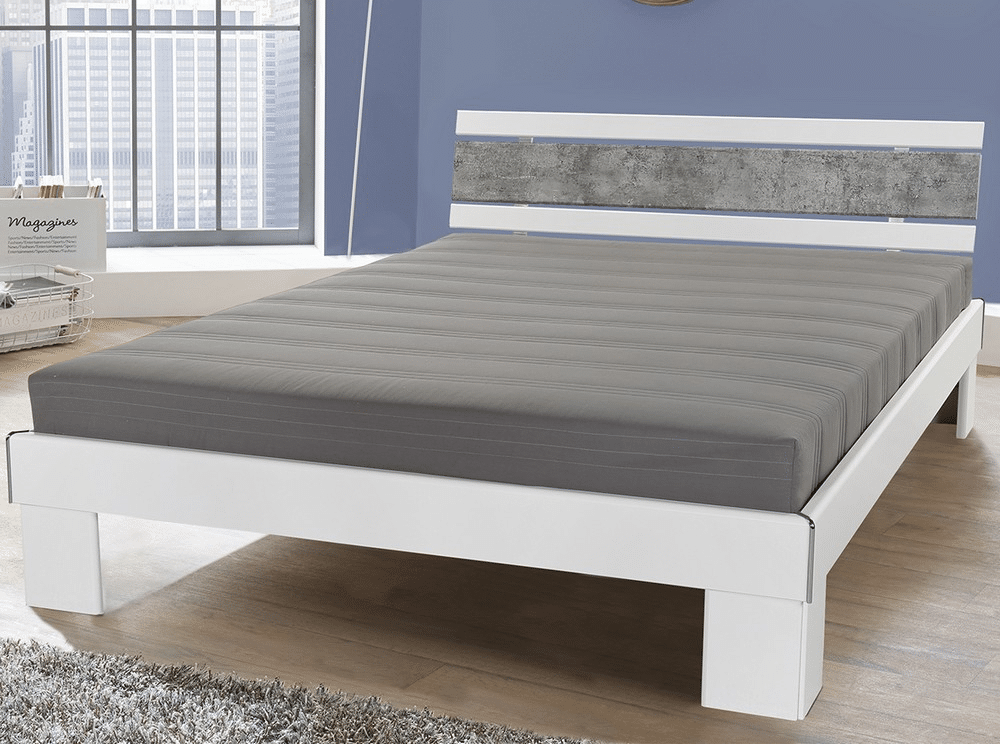 Asko Postel Rhone 140x200 cm, bílá/šedý beton