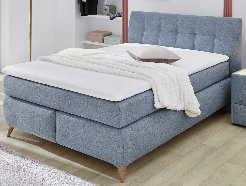 Asko Postel boxspring Nicola 140x200 cm, modrá látka