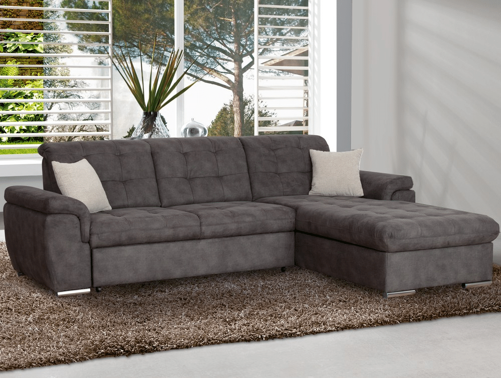 Asko Rohová sedací souprava Bilbao, tmavě šedá látka, s rozkladem