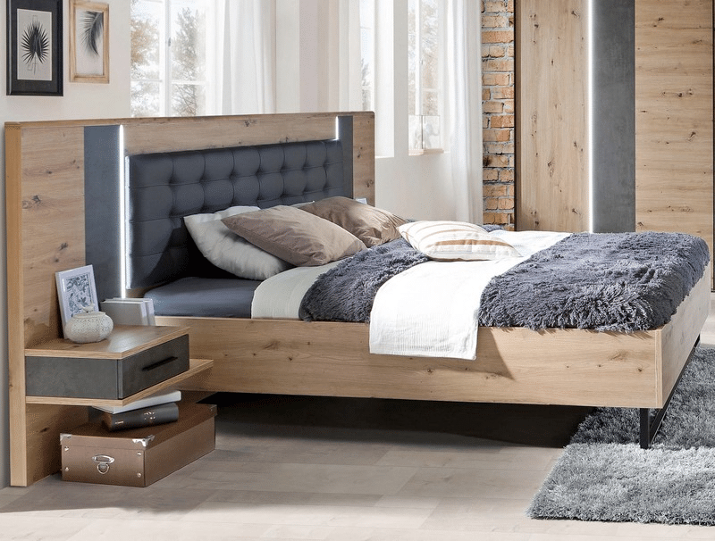 Asko Postel s nočními stolky Fossano 180x200 cm, s osvětlením