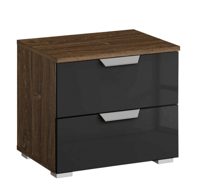 Asko Noční stolek Aditio, dub stirling/šedé sklo