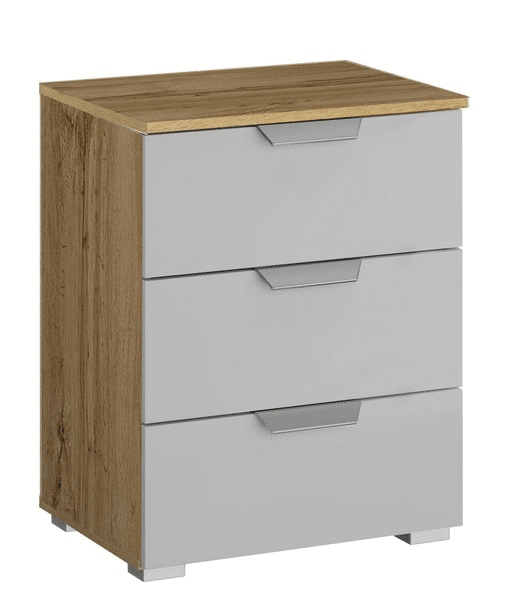 Asko Vyšší noční stolek Adition, dub wotan/šedý vysoký lesk