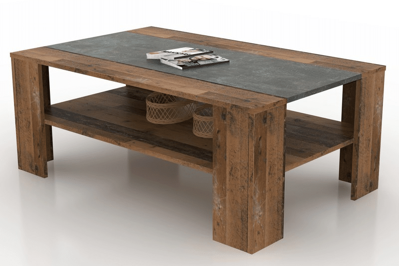 Asko Konferenční stolek Pico,  tmavý beton/vintage optika dřeva
