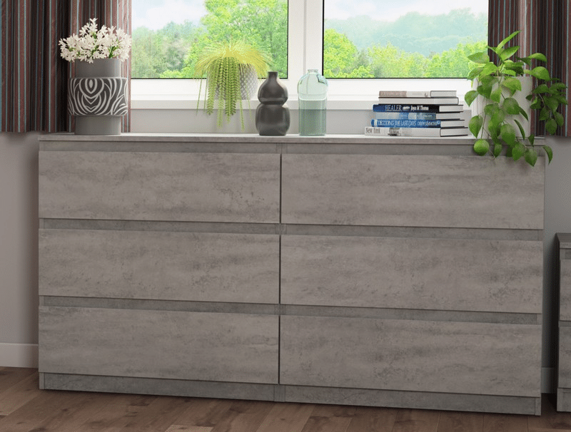 Asko Široká komoda Carlos, šedý beton, 150 cm