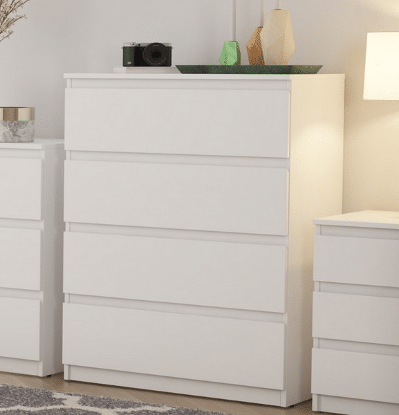 Asko Komoda se 4 zásuvkami Carlos, bílá, 75 cm