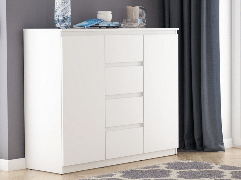 Asko Široká komoda se 4 zásuvkami Carlos, bílá, 120 cm