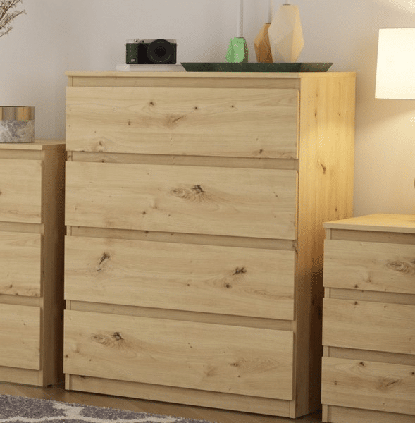 Asko Komoda se 4 zásuvkami Carlos, dub artisan, 75 cm