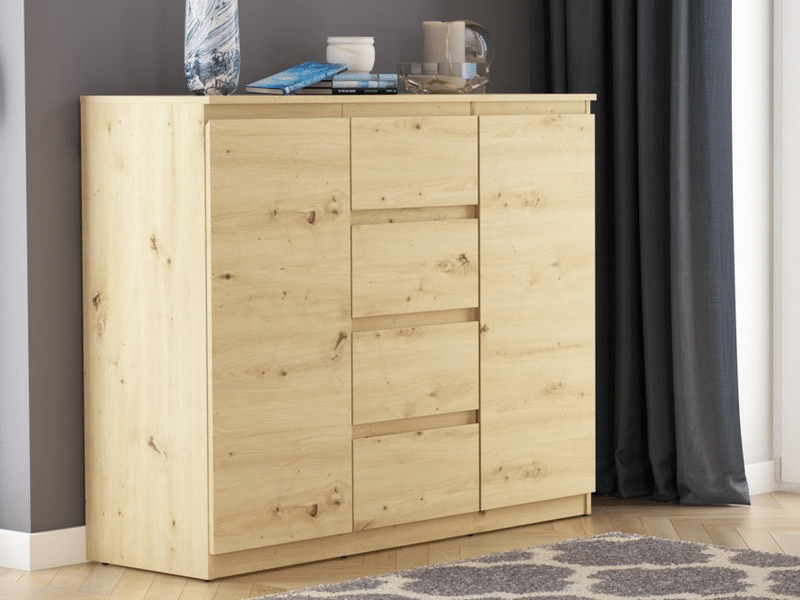 Asko Široká komoda se 4 zásuvkami Carlos, dub artisan, 120 cm
