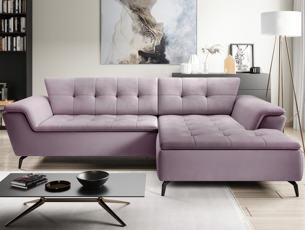 Asko Rohová sedací souprava Magico, světle růžová látka