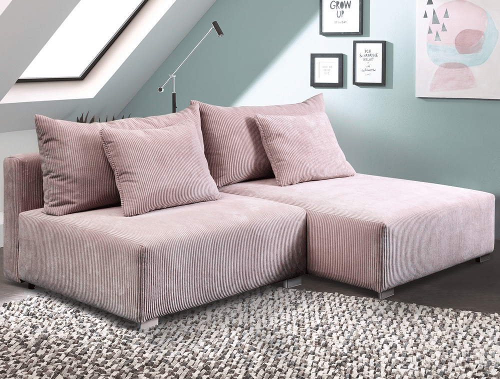 Asko Rohová sedací souprava Alcamo, růžová látka