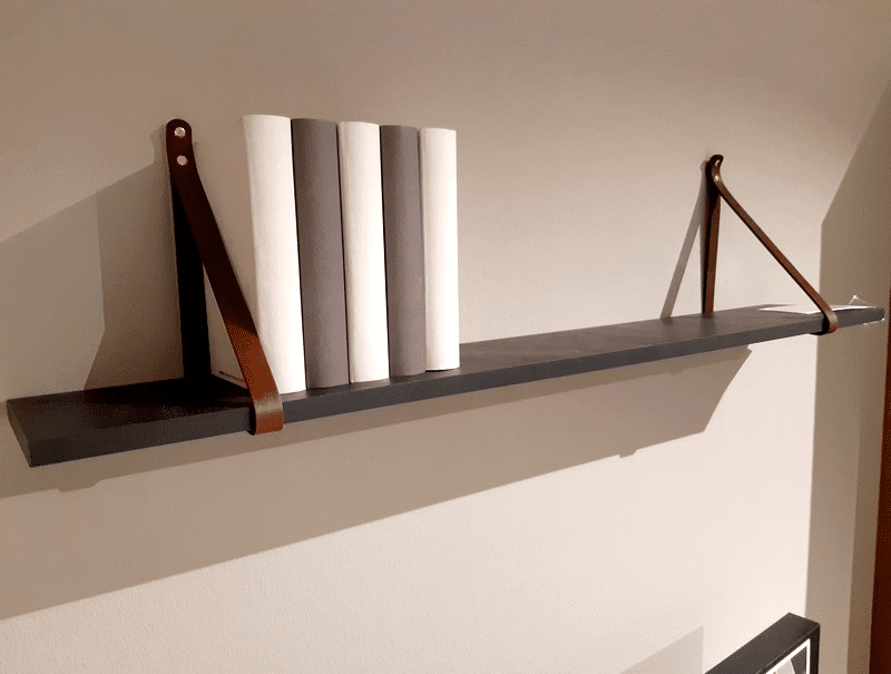 Asko Nástěnná police Dark, černý kámen