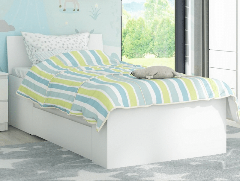 Asko Postel se zásuvkami Carlos 90x200, bílá