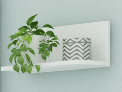 Asko Nástěnná police Carlos, bílá, 40 cm