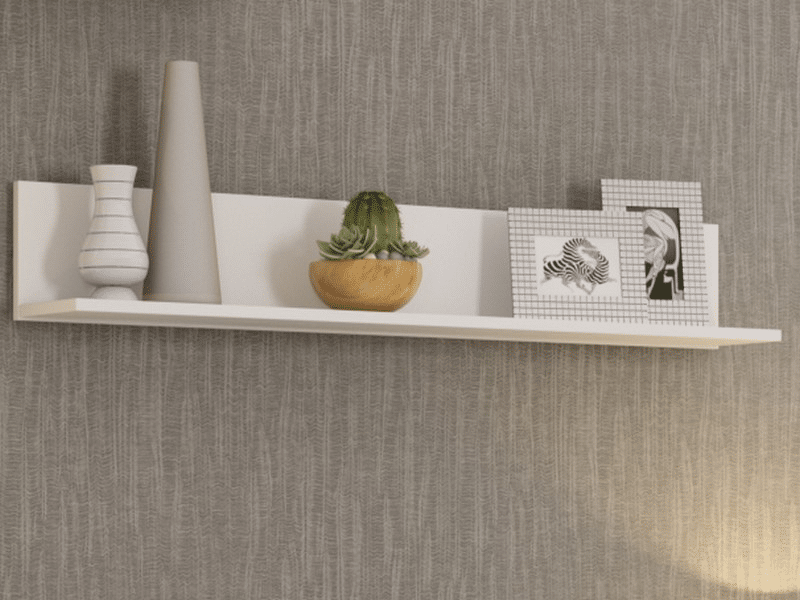 Asko Nástěnná police Carlos, bílá, 120 cm