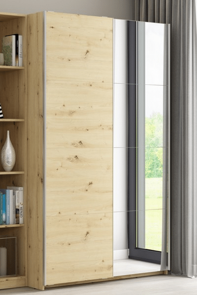 Asko Šatní skříň Carlos, dub artisan, 150 cm, posuvné dveře