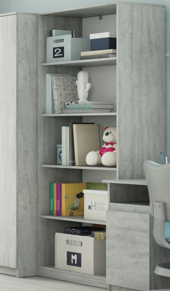 Asko Regál Carlos, šedý beton, 75 cm