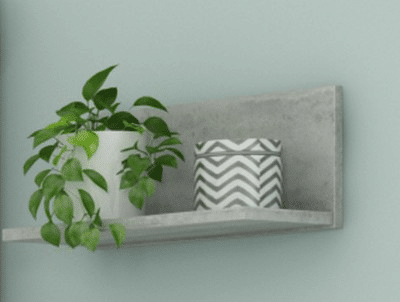 Asko Nástěnná police Carlos, šedý beton, 40 cm