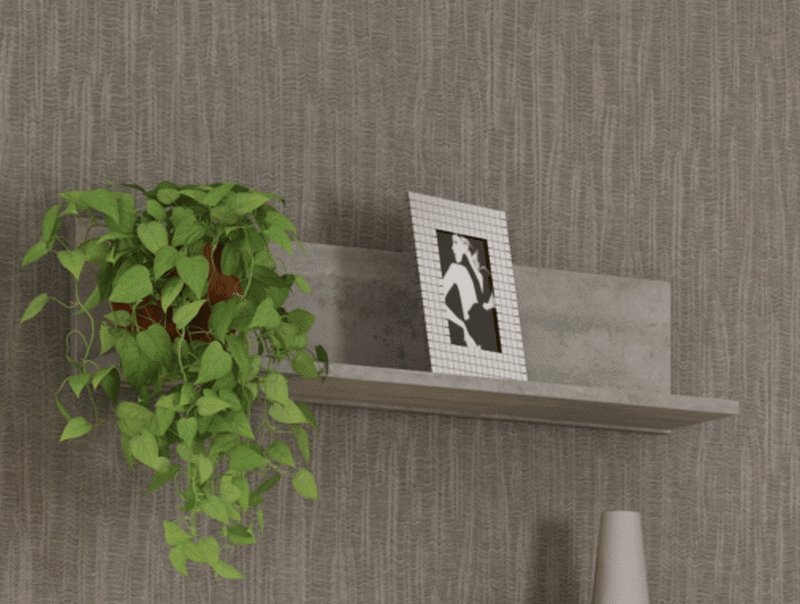 Asko Nástěnná police Carlos, šedý beton, 75 cm