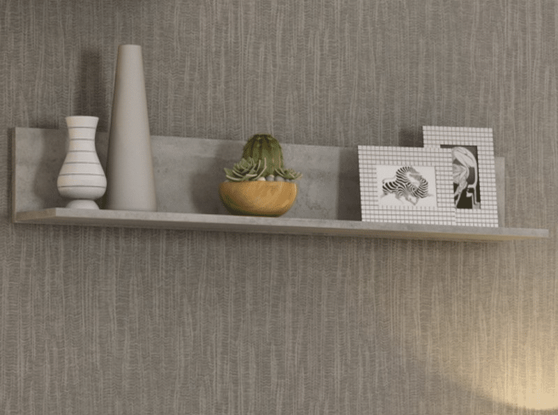 Asko Nástěnná police Carlos, šedý beton, 120 cm