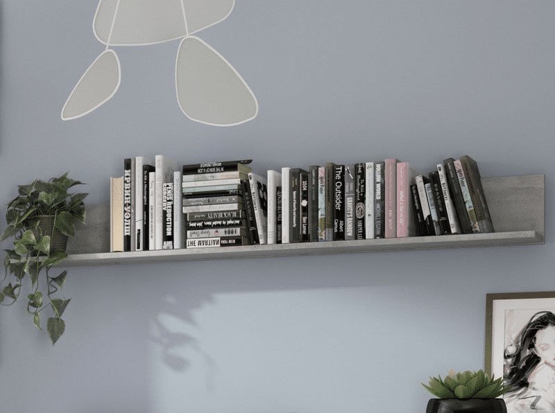 Asko Nástěnná police Carlos, šedý beton, 150 cm