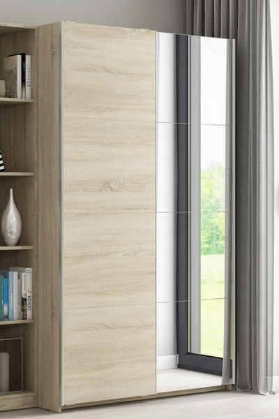 Asko Šatní skříň Carlos, dub sonoma, 125 cm, posuvné dveře